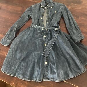 Polo Ralph Lauren denim girls dress. Denim belt. Size 7.